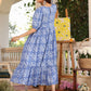 Janasya Light Cotton Floral Tiered Dress | Swadesiicart