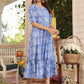 Janasya Light Cotton Floral Tiered Dress | Swadesiicart