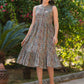 Janasya Dark Cotton Paisley A-Line Dress | Swadesiicart