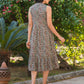 Janasya Dark Cotton Paisley A-Line Dress | Swadesiicart