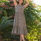 Janasya Dark Cotton Paisley A-Line Dress | Swadesiicart