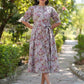 Janasya Dark Cotton Floral A-Line Dress | Swadesiicart