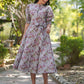 Janasya Dark Cotton Floral A-Line Dress | Swadesiicart