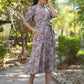 Janasya Dark Cotton Floral A-Line Dress | Swadesiicart