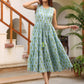 Janasya Light Cotton Paisley Tiered Dress | Swadesiicart