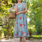Janasya Bright Georgette Floral Tiered Dress | Swadesiicart