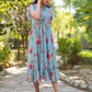 Janasya Bright Georgette Floral Tiered Dress | Swadesiicart