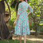 Janasya Bright Georgette Floral Tiered Dress | Swadesiicart