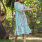 Janasya Bright Georgette Floral Tiered Dress | Swadesiicart