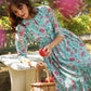 Janasya Bright Georgette Floral Tiered Dress | Swadesiicart