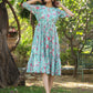 Janasya Bright Georgette Floral Tiered Dress | Swadesiicart