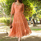 Janasya Bright Georgette Floral Tiered Dress | Swadesiicart