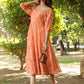 Janasya Bright Georgette Floral Tiered Dress | Swadesiicart