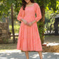 Janasya Light Georgette Floral Tiered Dress | Swadesiicart