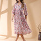 Janasya Light Georgette Floral Wrap Dress | Swadesiicart