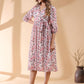 Janasya Light Georgette Floral Wrap Dress | Swadesiicart