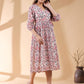 Janasya Light Georgette Floral Wrap Dress | Swadesiicart