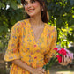 Janasya Bright Georgette Floral Gathered Dress | Swadesiicart