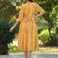 Janasya Bright Georgette Floral Gathered Dress | Swadesiicart