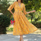 Janasya Bright Georgette Floral Gathered Dress | Swadesiicart