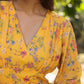 Janasya Bright Georgette Floral Gathered Dress | Swadesiicart