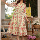 Janasya Bright Georgette Floral Fit & Flare Dress | Swadesiicart