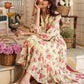 Janasya Bright Georgette Floral Fit & Flare Dress | Swadesiicart