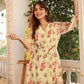 Janasya Bright Georgette Floral Fit & Flare Dress | Swadesiicart
