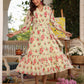 Janasya Bright Georgette Floral Fit & Flare Dress | Swadesiicart