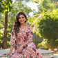Janasya Light Georgette Floral Fit & Flare Dress | Swadesiicart