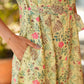 Janasya Light Georgette Floral A-Line Dress | Swadesiicart