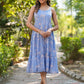 Janasya Bright Georgette Floral Tiered Dress | Swadesiicart