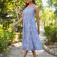 Janasya Bright Georgette Floral Tiered Dress | Swadesiicart