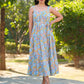 Janasya Light Cotton Floral Tiered Dress | Swadesiicart