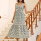 Janasya Light Cotton Ethnic Motifs Tiered Dress | Swadesiicart