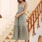 Janasya Light Cotton Ethnic Motifs Tiered Dress | Swadesiicart