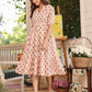 Janasya Light Cotton Floral Tiered Dress | Swadesiicart