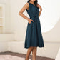 Janasya Dark Rayon Solid A-Line Dress | Swadesiicart