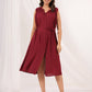 Janasya Dark Rayon Solid A-Line Dress | Swadesiicart