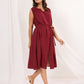 Janasya Dark Rayon Solid A-Line Dress | Swadesiicart