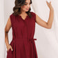 Janasya Dark Rayon Solid A-Line Dress | Swadesiicart