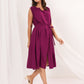 Janasya Dark Rayon Solid A-Line Dress | Swadesiicart