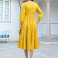 Janasya Bright Rayon Solid Tiered Dress | Swadesiicart