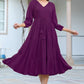 Janasya Dark Rayon Solid Tiered Dress | Swadesiicart