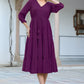 Janasya Dark Rayon Solid Tiered Dress | Swadesiicart