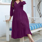 Janasya Dark Rayon Solid Tiered Dress | Swadesiicart