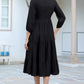 Janasya Dark Rayon Solid Tiered Dress | Swadesiicart
