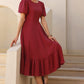 Janasya Dark Rayon Solid A-Line Dress | Swadesiicart