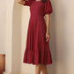 Janasya Dark Rayon Solid A-Line Dress | Swadesiicart