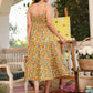Janasya Bright Cotton Floral Tiered Dress | Swadesiicart